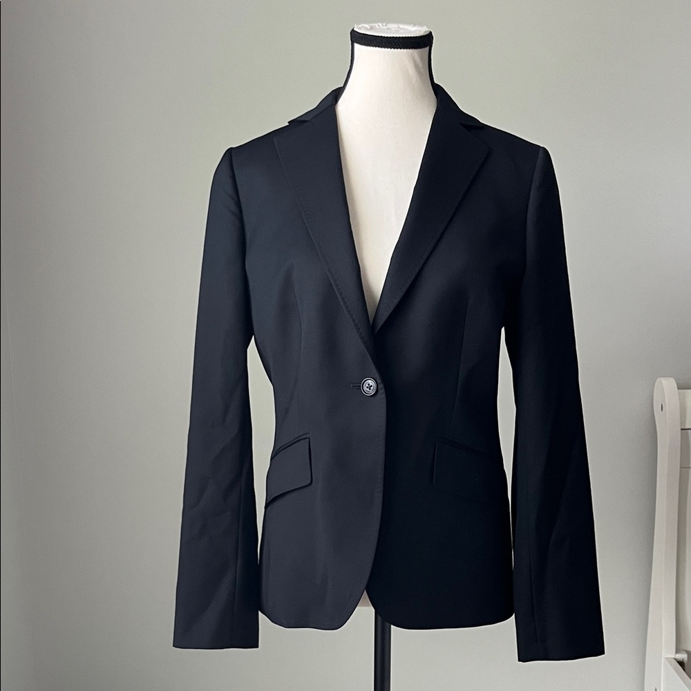 Brooks Brothers Single Button Black Wool Blazer